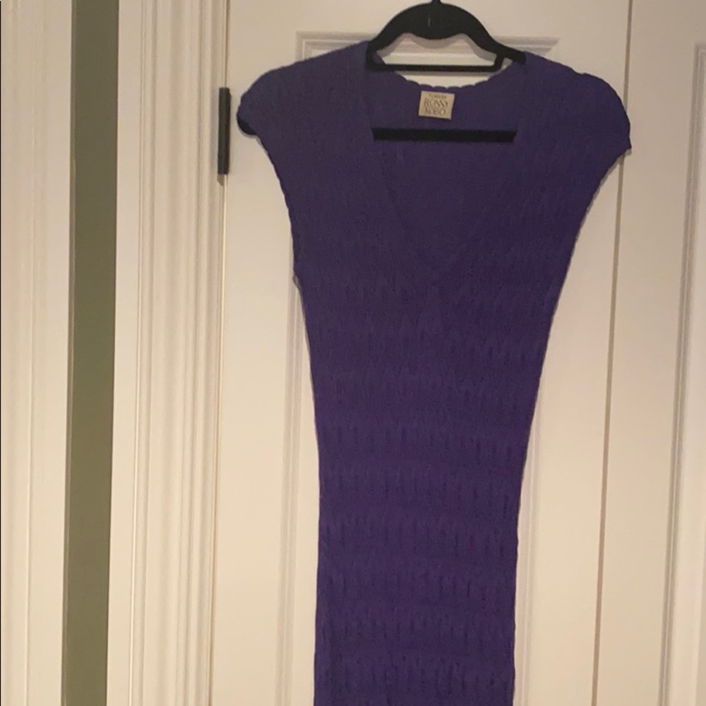Torn by Ronny Kobo purple knit maxi dress